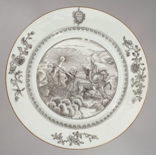 Plate with an image of Aurora and the coat of arms of the Humbertson family