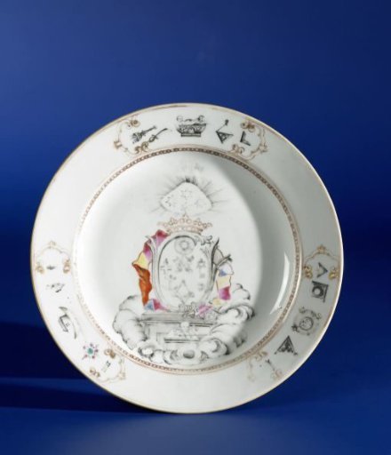 Plate with symbols of Freemasonry