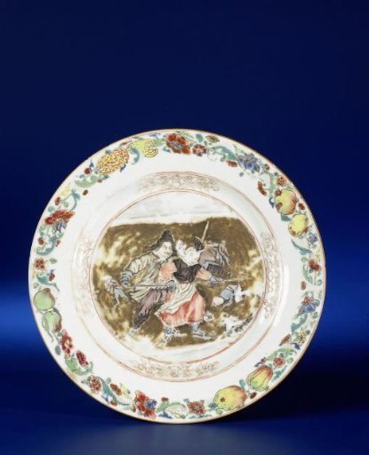 Plate with an iceskating scene