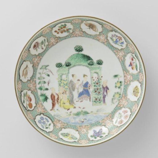 Saucer-dish with an image of The Arbour