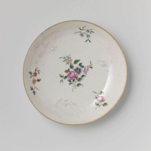 Saucer with flower sprays