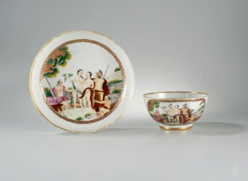 Straight-sided cup with an image of the Judgement of Paris