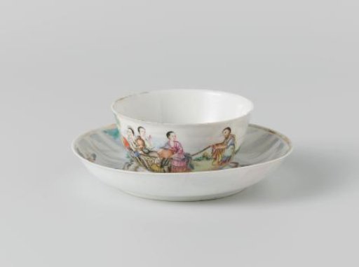 Saucer with an image of Rebecca at the Well
