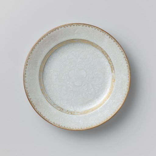 Plate with floral scrolls and butterflies