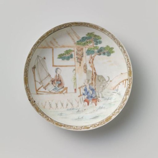 Saucer-dish with the oxherd and the weaver girl
