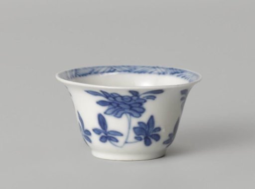 Bell-shaped cup with flower sprays