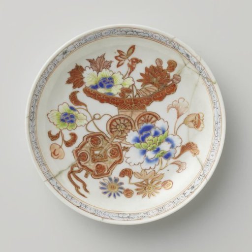 Saucer with a flower basket
