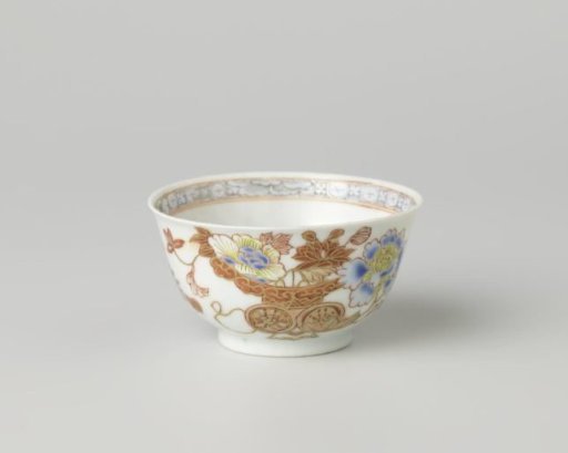 Bell-shaped cup with a flower basket