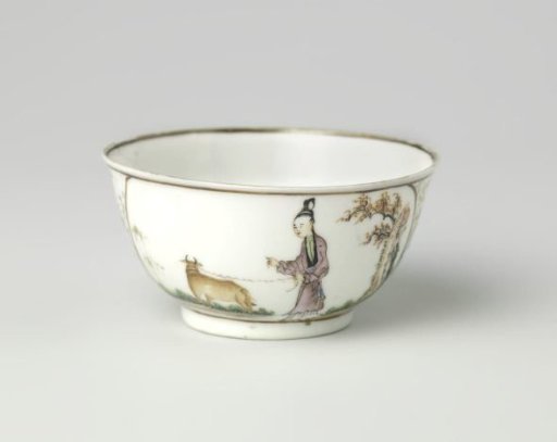 Cup with oxherds in a water landscape