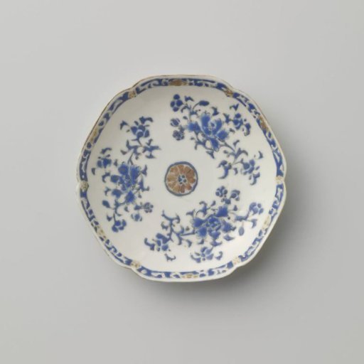Saucer with three groups of floral scrolls