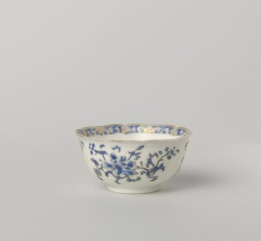 Bell-shaped cup with three groups of floral scrolls