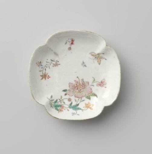 Saucer with flower sprays and butterflies
