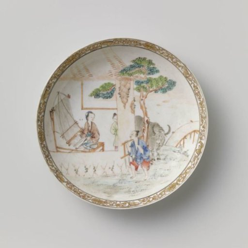 Saucer-dish with the oxherd and the weaver girl