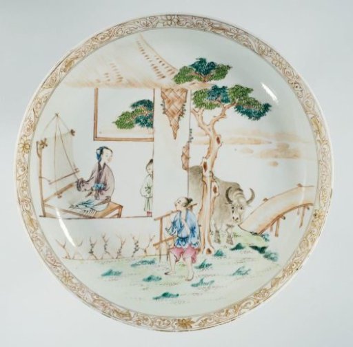 Dish depicting The Cowherd and the Weaver Girl