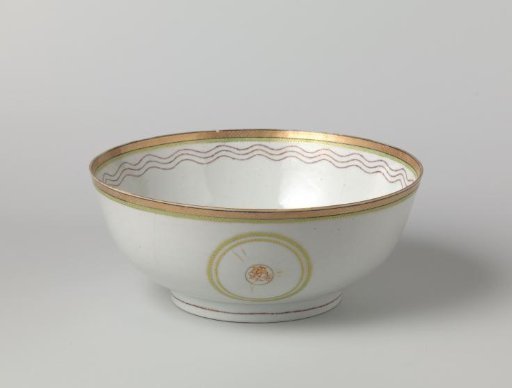 Bowl with flower sprays in medallions and ornamental borders