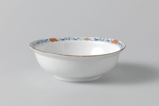 Shallow bowl with prunus and pine tree