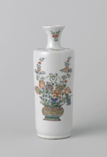 Cylindrical vase with flower baskets