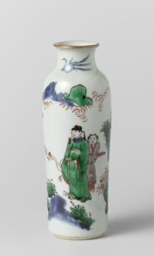 Vase (Rolling Cart) with a Scholar-Official and His Servant in a Landscape
