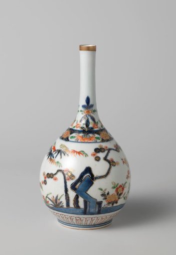 Bottle vase with the 'three friends of winter'