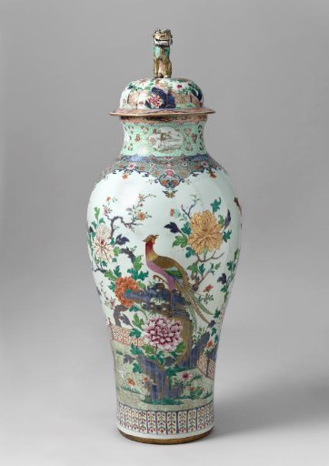 Two covered vases