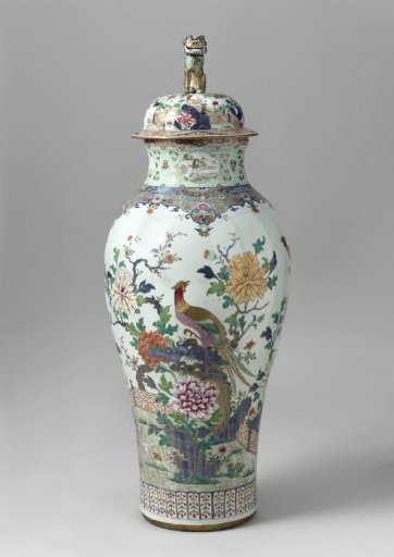 Two covered vases
