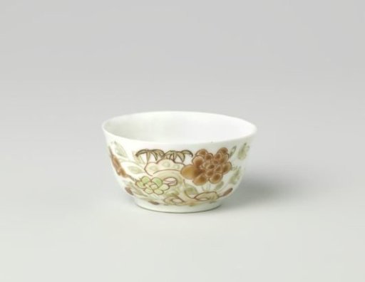 Cup with rock, peony and bamboo