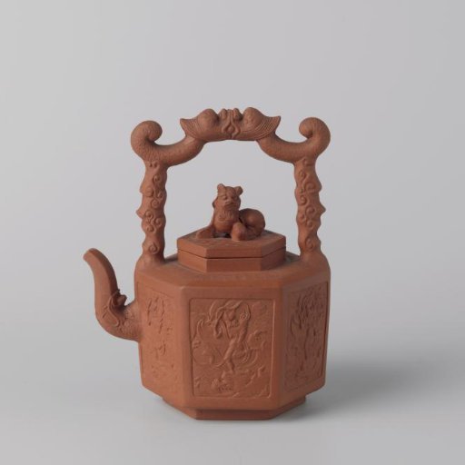 Teapot with a Standing Figure Amidst Waves