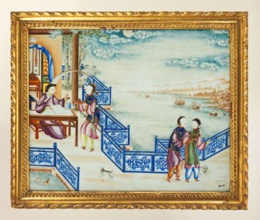 Plaque depicting a scene from the Strange Tales from Liaozhai