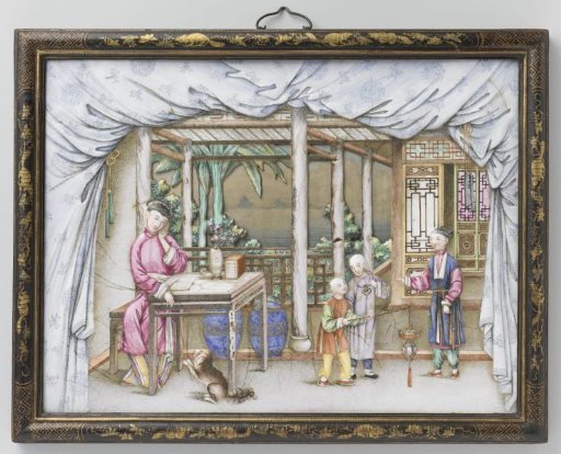 Plaque depicting a woman reading