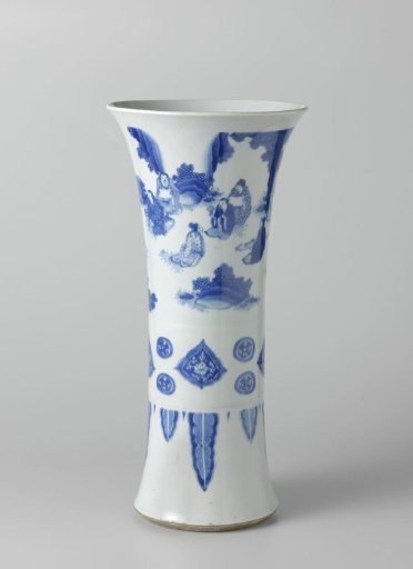 Beaker vase with scholars in a landscape