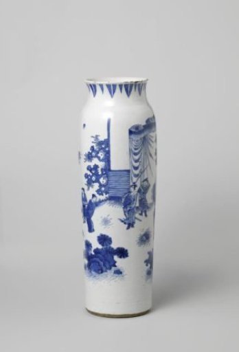 Vase (roll-wagon) with a warrior waiting on his horse