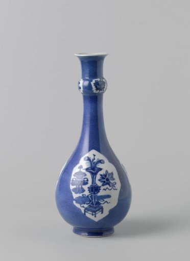 Bottle vase with powder blue, antiquities and precious objects