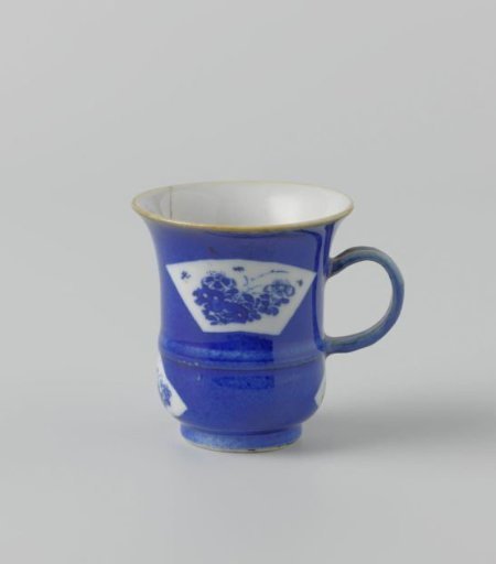 Bell-shaped cup with powder blue and fan-shaped panels