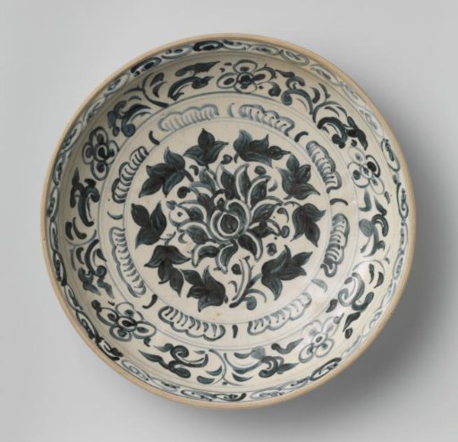 Dish with floral scrolls