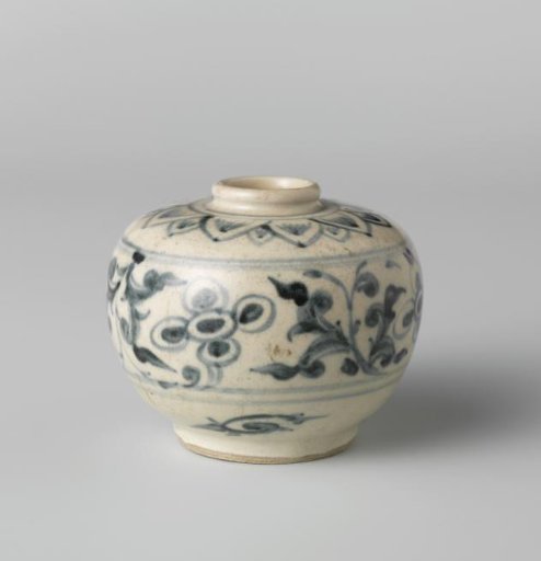 Ovoid jar with floral scrolls