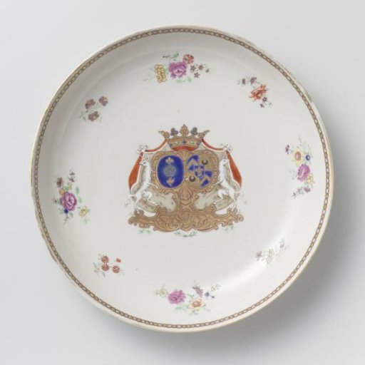 Saucer-dish with the arms of the Van Idsinga and Kien families