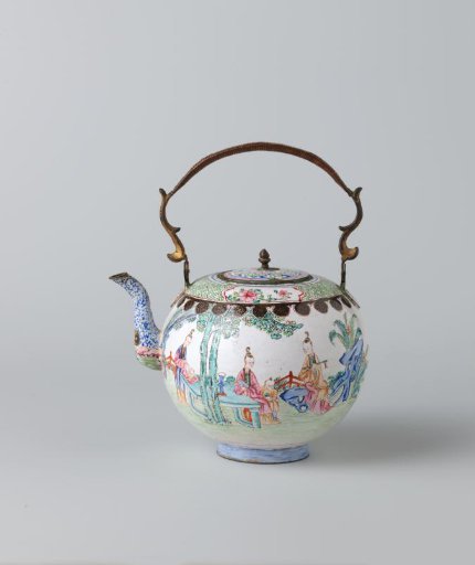 Bouilloire, painted enamel on copper