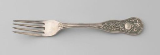 Silver fork with bamboo motif and 'W'
