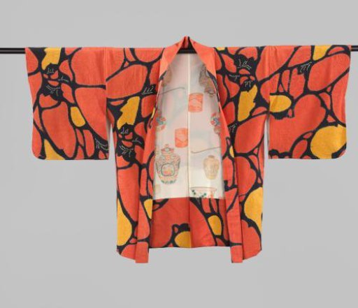 Women's haori with abstract pattern