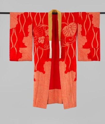 Women's Nagajuban with Cloud, Chrysanthemum and Aoi Motifs