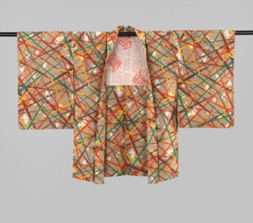 Women's haori with colored lines