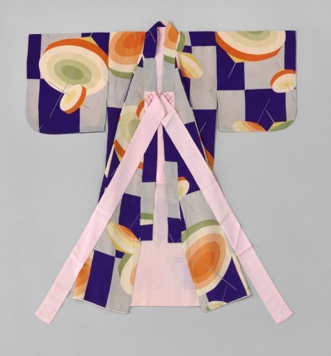 Girls' Miyamairi Kimono with Spinning Tops