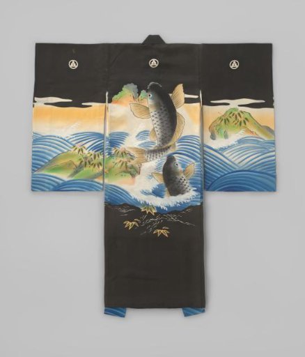 Boys' Miyamairi Kimono with Leaping Carp