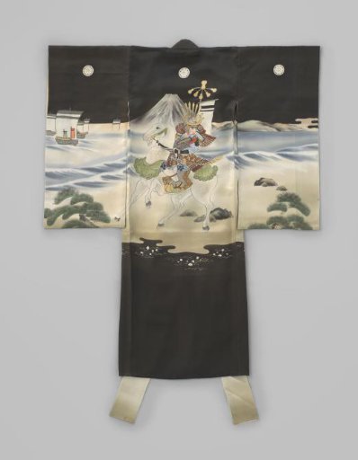 Boys' Miyamairi Kimono with the Battle of the Fuji River