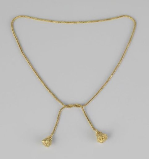 Gold necklace with two pendants
