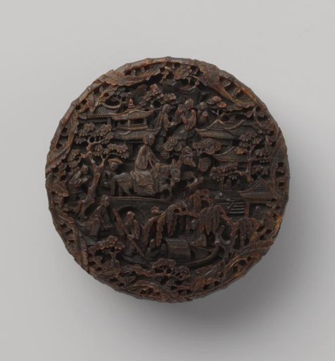 Tortoiseshell box with figures in relief