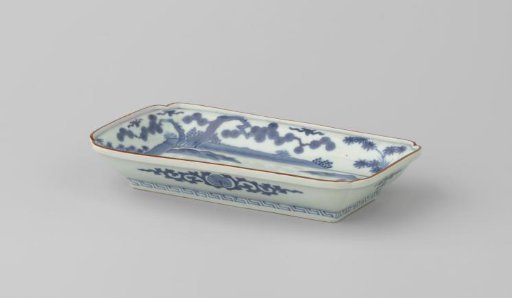Dish with a landscape