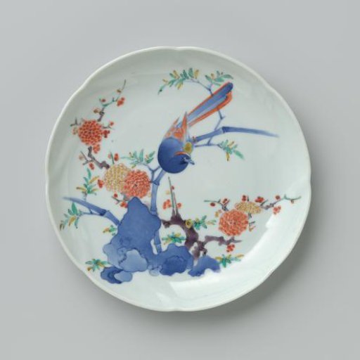 Plate with bird, prunus, and bamboo