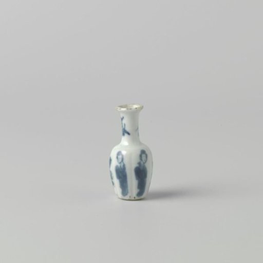 Miniature bottle vase with women and flower sprays