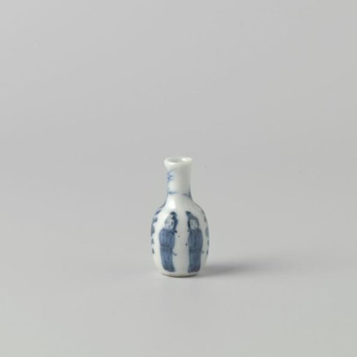 Miniature bottle vase with women and flower sprays
